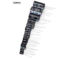 Kit de Capacitores Eletrolíticos 150pcs 50v 1uf a 2200uf Assortimento para Eletrônica YURU