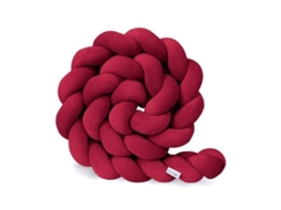 Almofada de Proteção para Cerca de Berço, Pelúcia Macia Anticolisão, 150cm. Vermelho Escuro