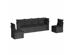 Garden Sofa Set, Garden Sofa Sets Vidaxl Preto Rattan / Vime (n/a)