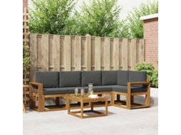 Vidaxl Conjunto De Sofás Para Exterior 6 Pcs Natural E Antracite
