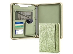 A4 Leather Multi Function Zippered Portfolio Folder For Business Contracts, Presentation, Office Documents Embossed