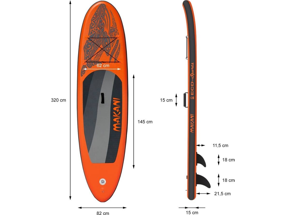 Conjunto de Stand Up Paddle ECD GERMANY Makani Laranja | Worten.pt