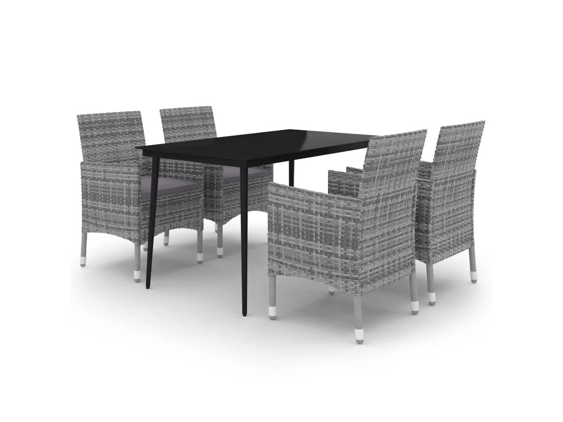 Garden Dining Set, Garden Dining Sets Vidaxl Cinzeto Rattan / Vime (140 Cm Table Length)