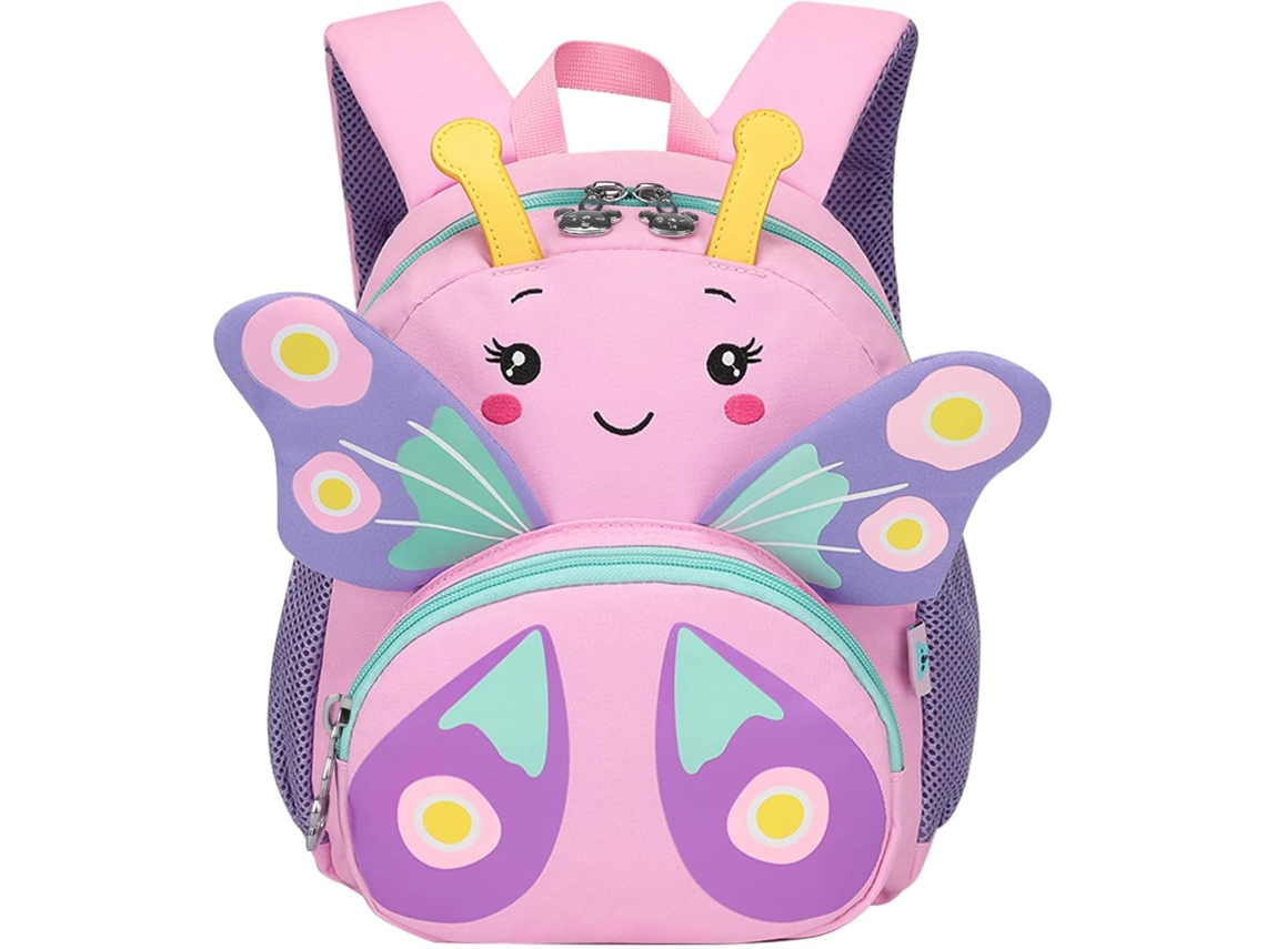 Mochila Pequena Para Meninas De 1 A 3 Anos, Estampa Borboletas Rosa.