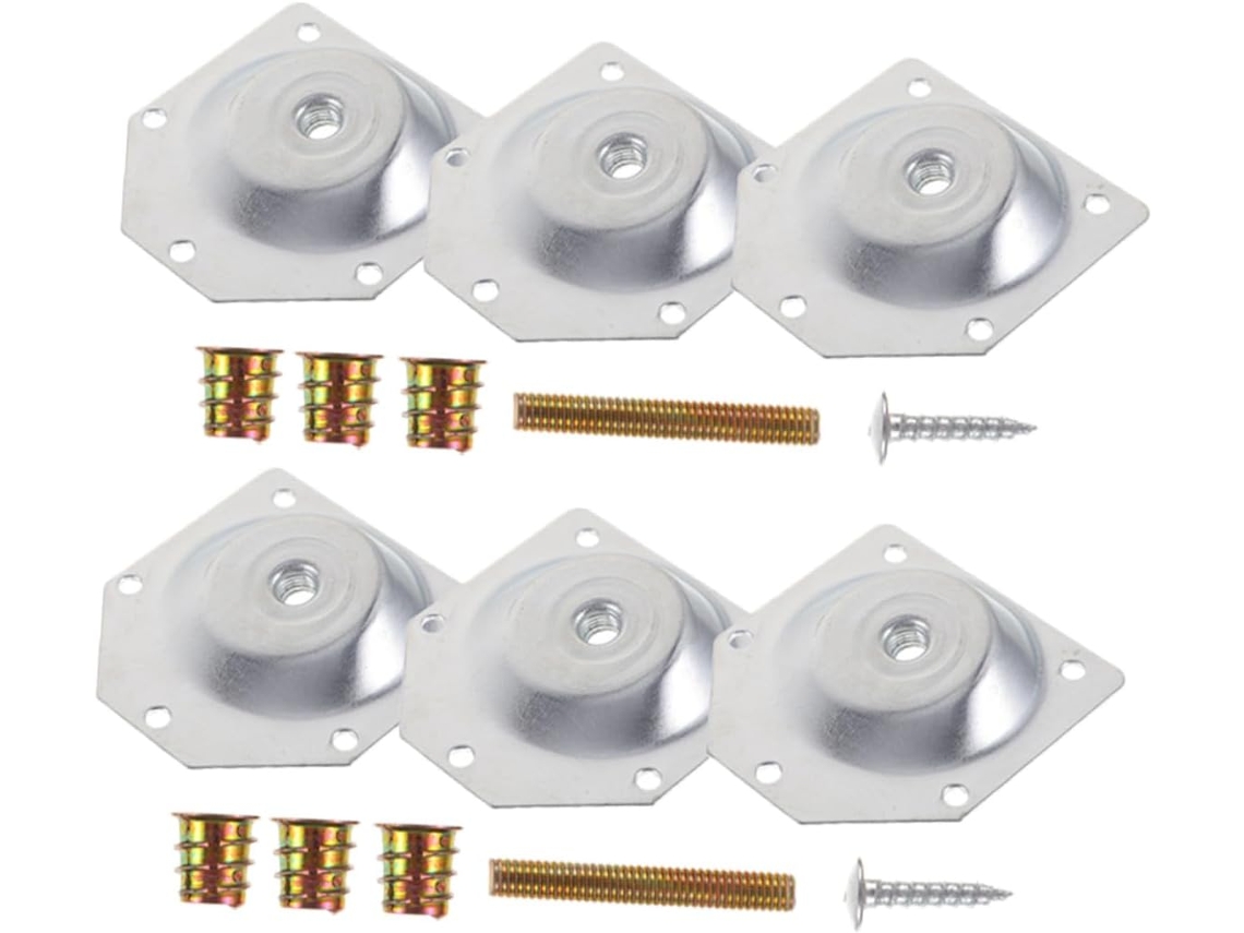 Yardenfun Conjunto De 6-extensores Pés Metálicos Para Mesas, Sofás E Móveis De Escritório Substituição Peças