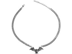 Colar de morcego gótico punk pesado cadeia gargantilha pingente de asa animal cyber bijuteria halloween para mulheres meninas