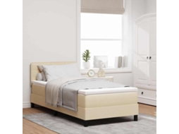 Vidaxl Cama Box Com Cabeceira Manual Creme 80 X 200 Cm Tecido