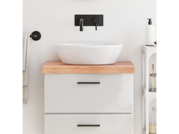 Vidaxl Bancada P/ Wc 60x40x(2-6) Cm Madeira Maciça Tratada Castanho