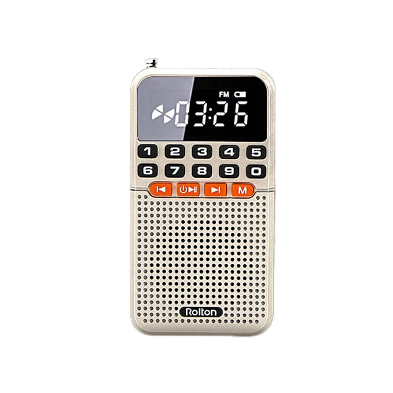 Mini Rádio com Antenas Duplas, Bluetooth, Visor Led e Lanterna, Cartão Tf MDUG