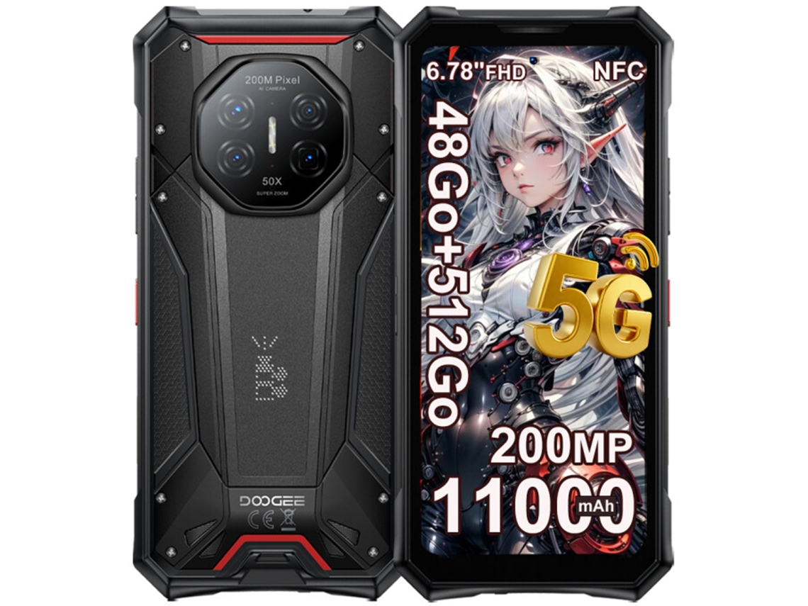 Smartphone Robusto Doogee S300 Pro 5g 16gb+512gb 11000mah Nfc Preto