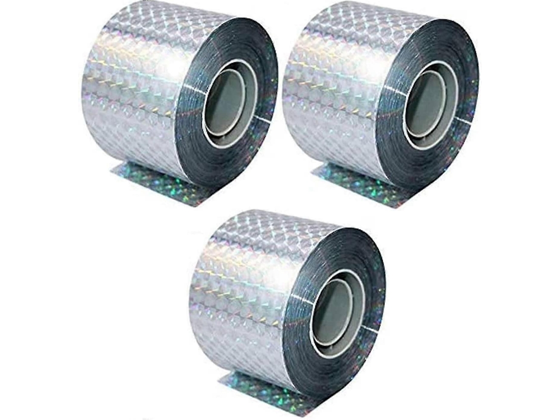 Cinta Repelente de Aves, 3 Rollos X 50m X 4.8cm Efectivo Contra Palomas, Cuervos Y Más, Material Reciclado Pet