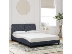 Vidaxl Estrutura De Cama Sem Colchão 140x190 Cm Veludo Cinzento-escuro