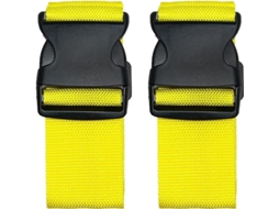 Conjunto De 2 Cintas Bagagem Ajustáveis​​ Com Fivela Liberação Rápida, Cores Vibrantes, Amarelo