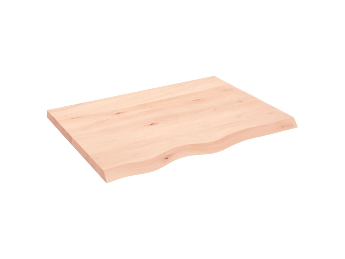Bancada p/ casa de banho madeira maciça não tratada VIDA XL (80x60x(2-4) cm)