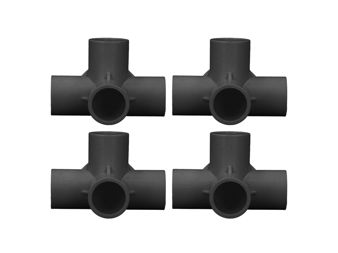 Laxiscreed Conector Decanalização Pvc De 4 Vias Para Mobiliário, Saída De 25mm