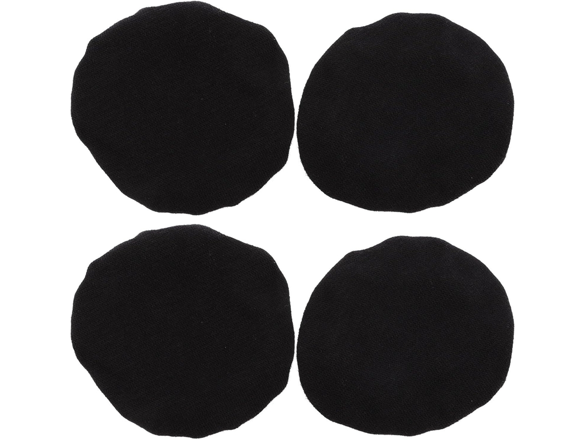 Conjunto De 4 Capas Protetoras Laváveis De Algodão Preto Para Almofadas De Ouvido.