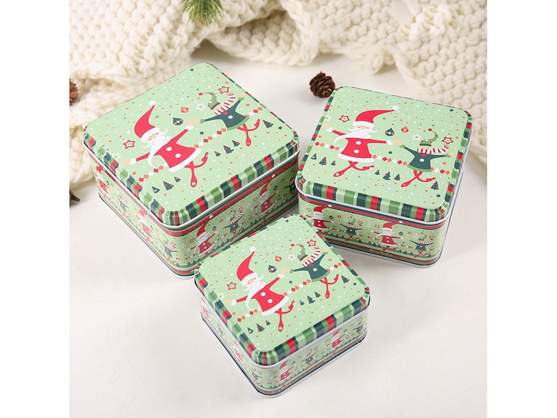 Potes De Doces De Natal (conjunto De 3 + Conjunto Verde) Eoocoo
