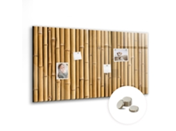Quadro De Vidro Magnético Varas De Bambu Para A Cozinha Espelharte (120x60 Cm)