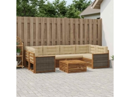 Vidaxl Conjunto De Sofás Para Exterior 7 Unid. Natural E Bege