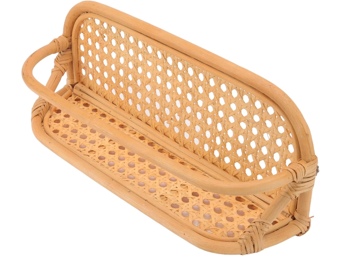 Prateleira De Parede Em Rattan – Suporte Artesanal Natural Para Banheiro, Cozinha E Sala De Estar