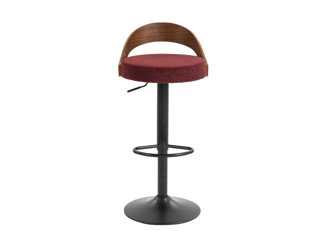 Conjunto de 2 banquetas giratórias 360° com encosto, altura ajustável, em nogueira preta e assento PU PAPRIKA | PAPRIKA