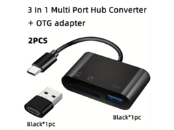 Conjunto De Adaptadores Usb C 3 Em 1 Finos Transferência Rápida De Dados.vayotoy