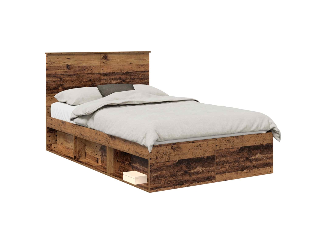 Estrutura da Cama com Cabeceira Madeira Antiga 120x200 cm MAISON EXCLUSIVE
