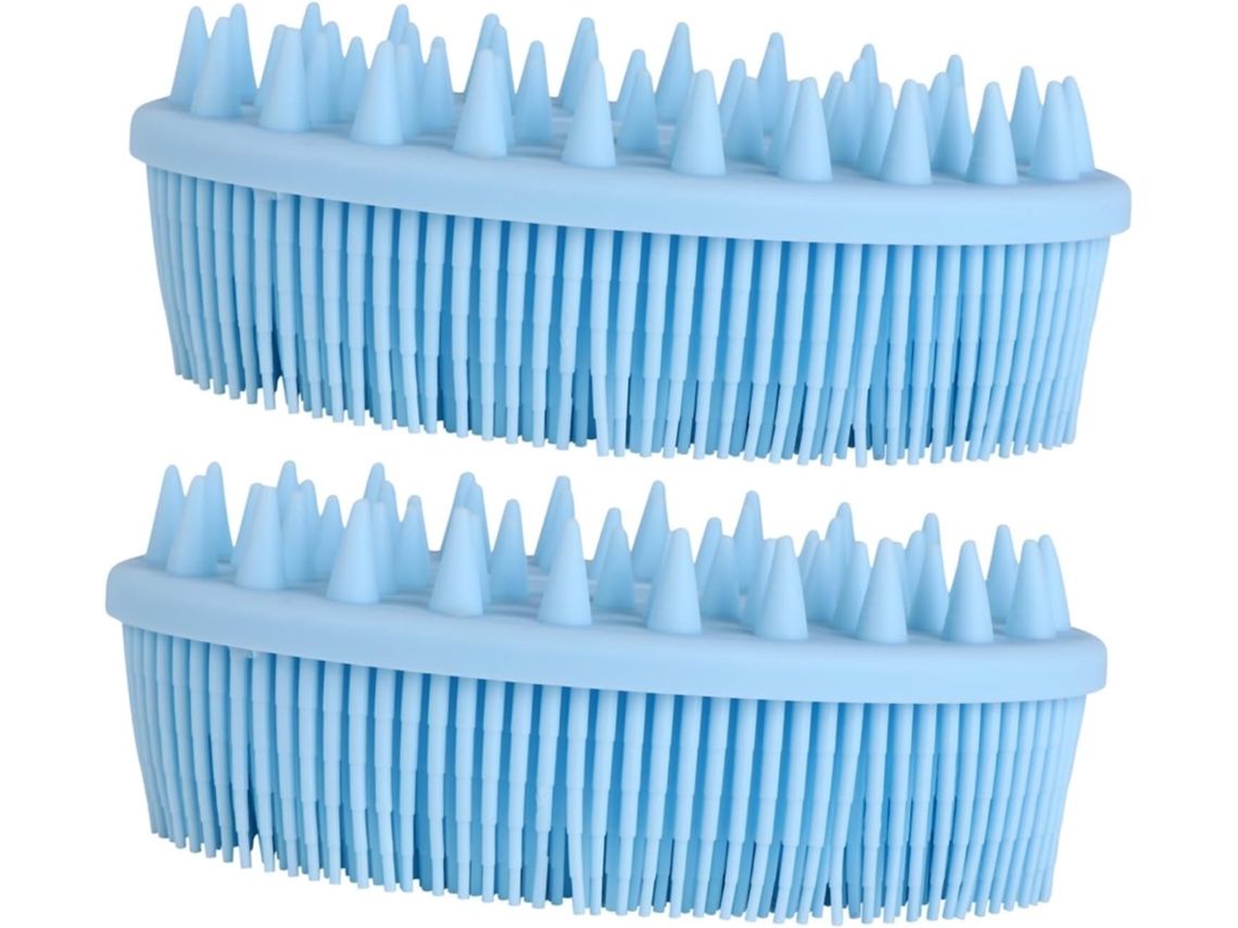 Hemobllo Conjunto De 2-escovas Banho Silicone Para Chuveiro Portátil Com Função Massagem