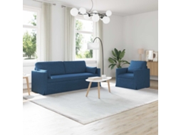 Vidaxl Conjunto De Sofás 2 Pcs Azul 198 X 78 X 80 Cm Tecido