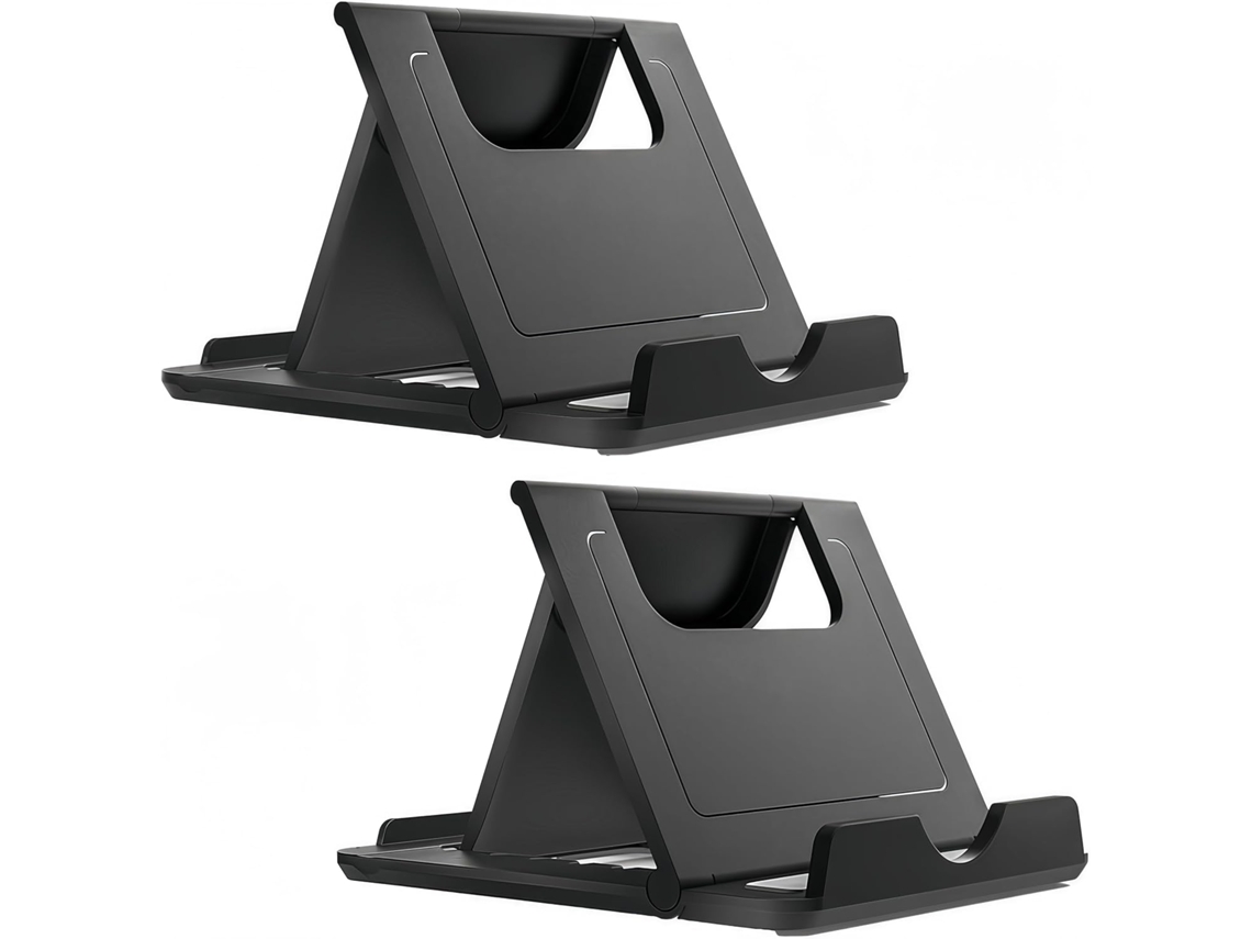 Suporte Para Celular E Tablet Com Múltiplos Ângulos, Suporte Universal Dobrável Para Celular E Tablet (2 Unidades Na Cor Preta)