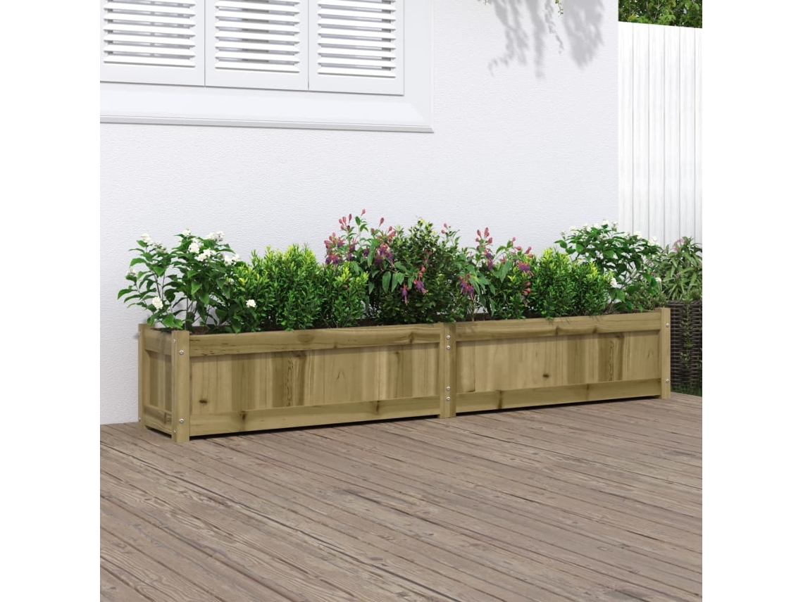 Vidaxl Vaso/floreira De Jardim 180x31x31cm Madeira De Pinho Impregnada