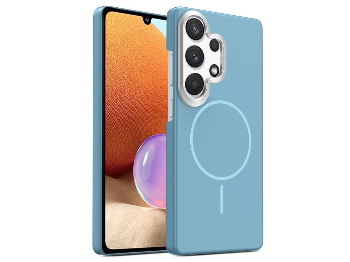 Capa Para Samsung Galaxy A32 4g Fina Circular Magsafe À Prova De Choque Dourada Em Policarbonato Azul Oceano