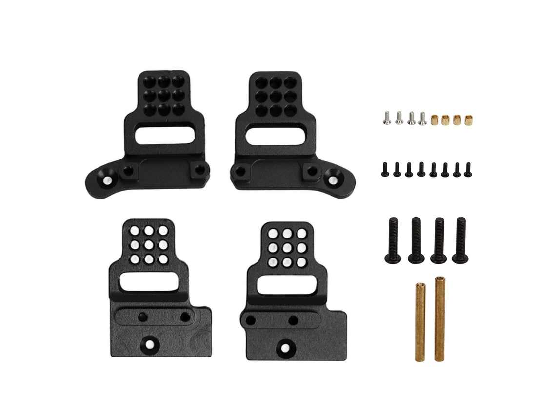 Soporte De Choque De Aluminio Con Multiagujeros Para Coche Rc Traxxas Trx4m 1/18 Fácil Instalación Negro