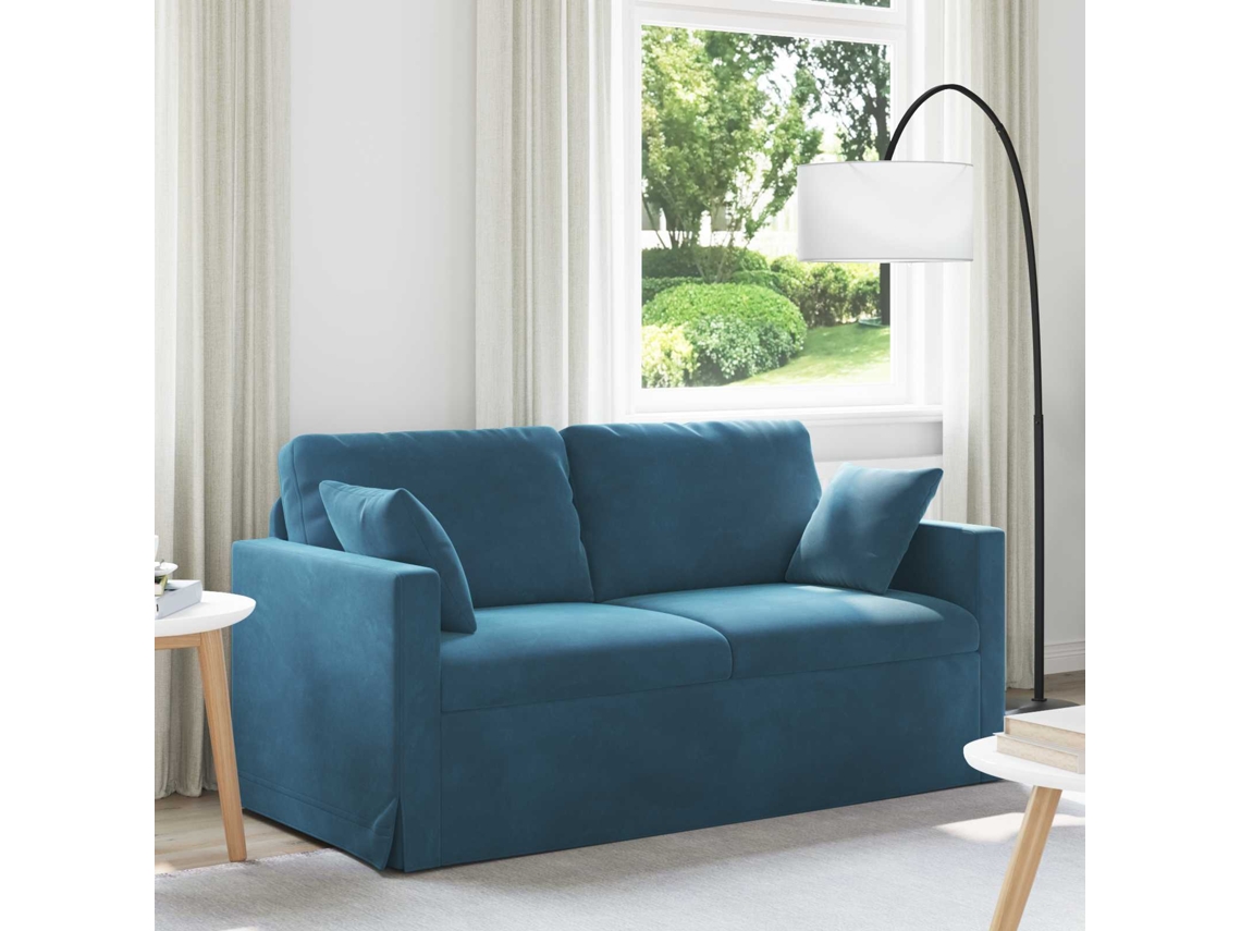 Vidaxl Sofá Azul 158 X 78 X 80 Cm Veludo