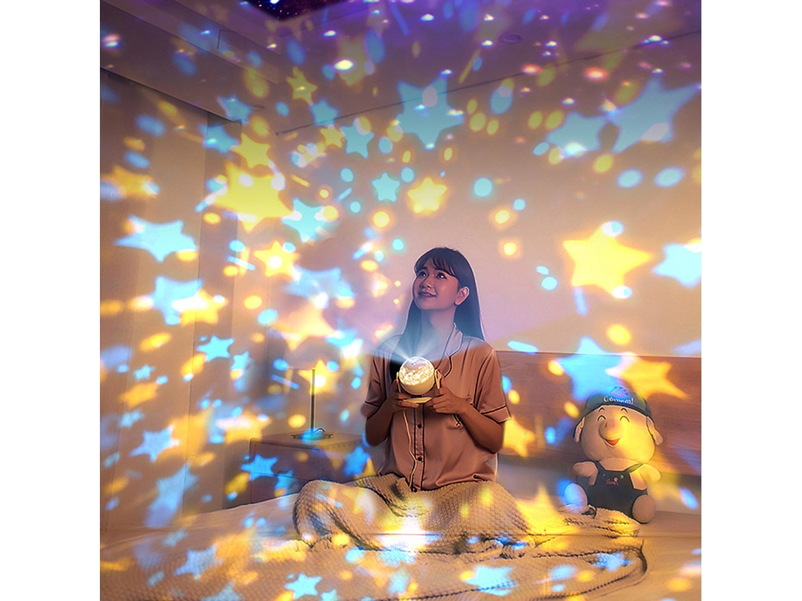 Projetor de Estrelas Led Giratório com Controle Remoto, Luz Noturna para Quarto, Presente para Crianças | S/MARCA