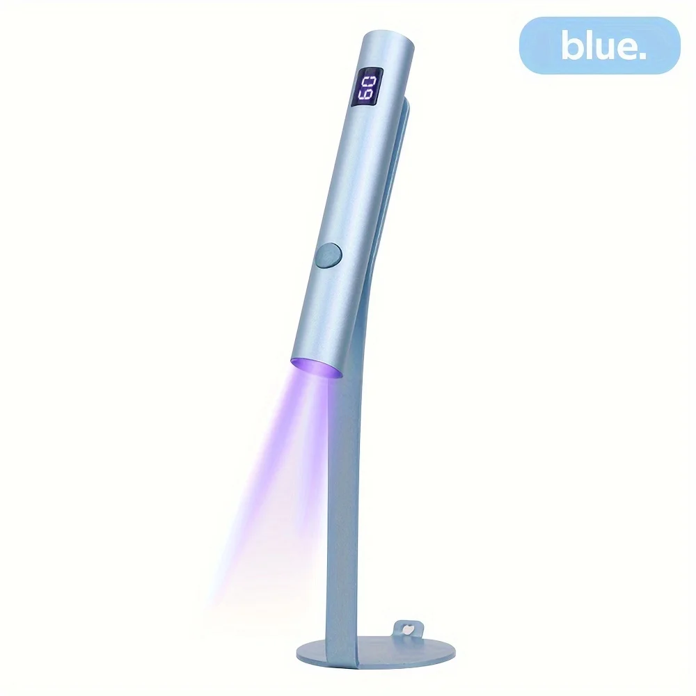 Secador De Unhas Portátil E Recarregável Com Lâmpada Led, Visor E Suporte.