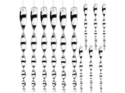 Nova Line 12 Bastões Espirais Reflexivos para Repelir Pássaros, Anti pombo para Varanda Jardim 30cm
