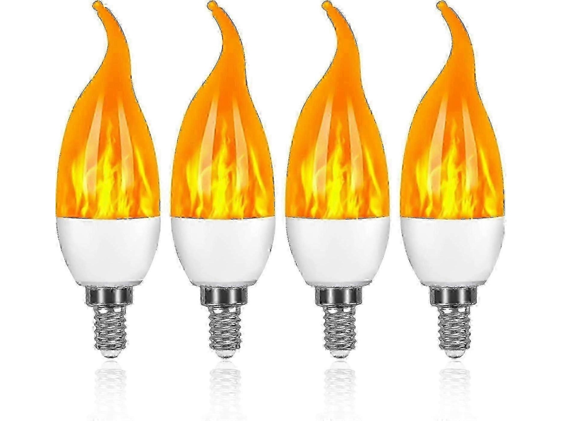 Kit com 4 Lâmpadas Led E14 de 3w Efeitos Iluminação Decorativa Suave e 3 Modos Operação BRILVIBERA