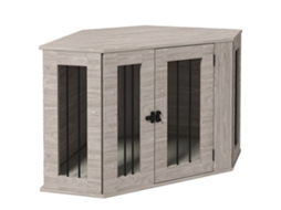 Caixa de cachorro com canto, travamento, almofada reclinável 104x55x63cm Marrom S/MARCA