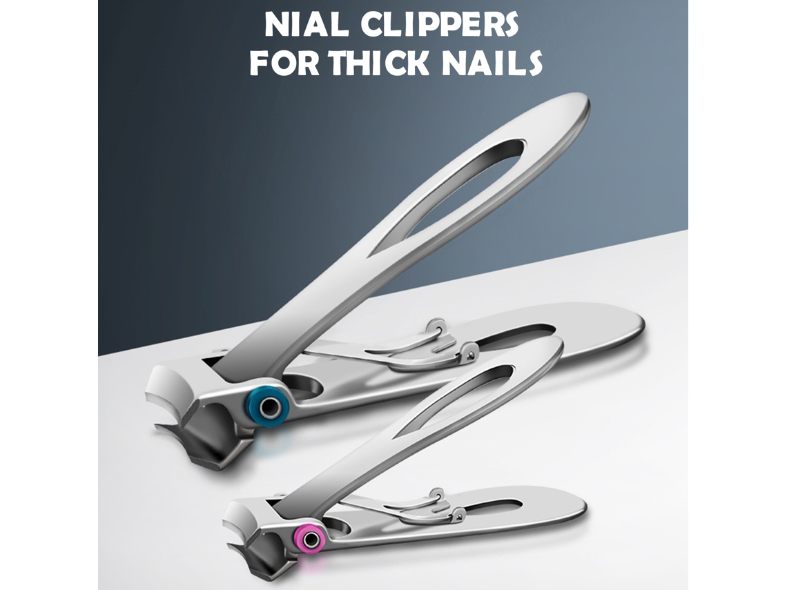Kit 2 Alicates De Unhas Com Lixa Para Unhas Grossas, Abertura De Mandíbula 16mm, Aço Inoxidável, Corte Preciso