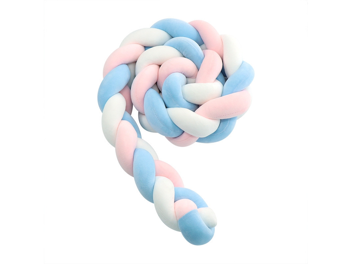 Protetor De Berço Trançado De Três Fios, Prevenção De Colisões, 300 Cm Rosa-azul Hexinyigjly
