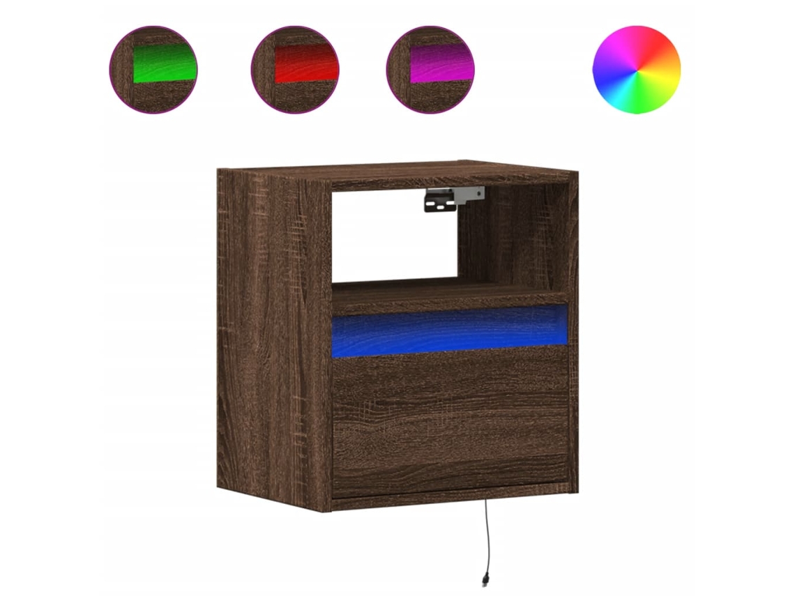 Cabeceira de parede Carvalho Castanho MAISON EXCLUSIVE com luzes LED