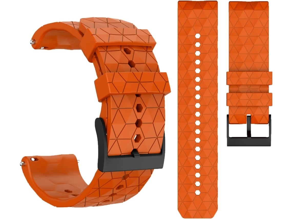 Lurelia Pulseira Acessória, Compatível Com Smartwatch Suunto 7/ 9/ Baro, De Silicone 24 Mm, Laranja
