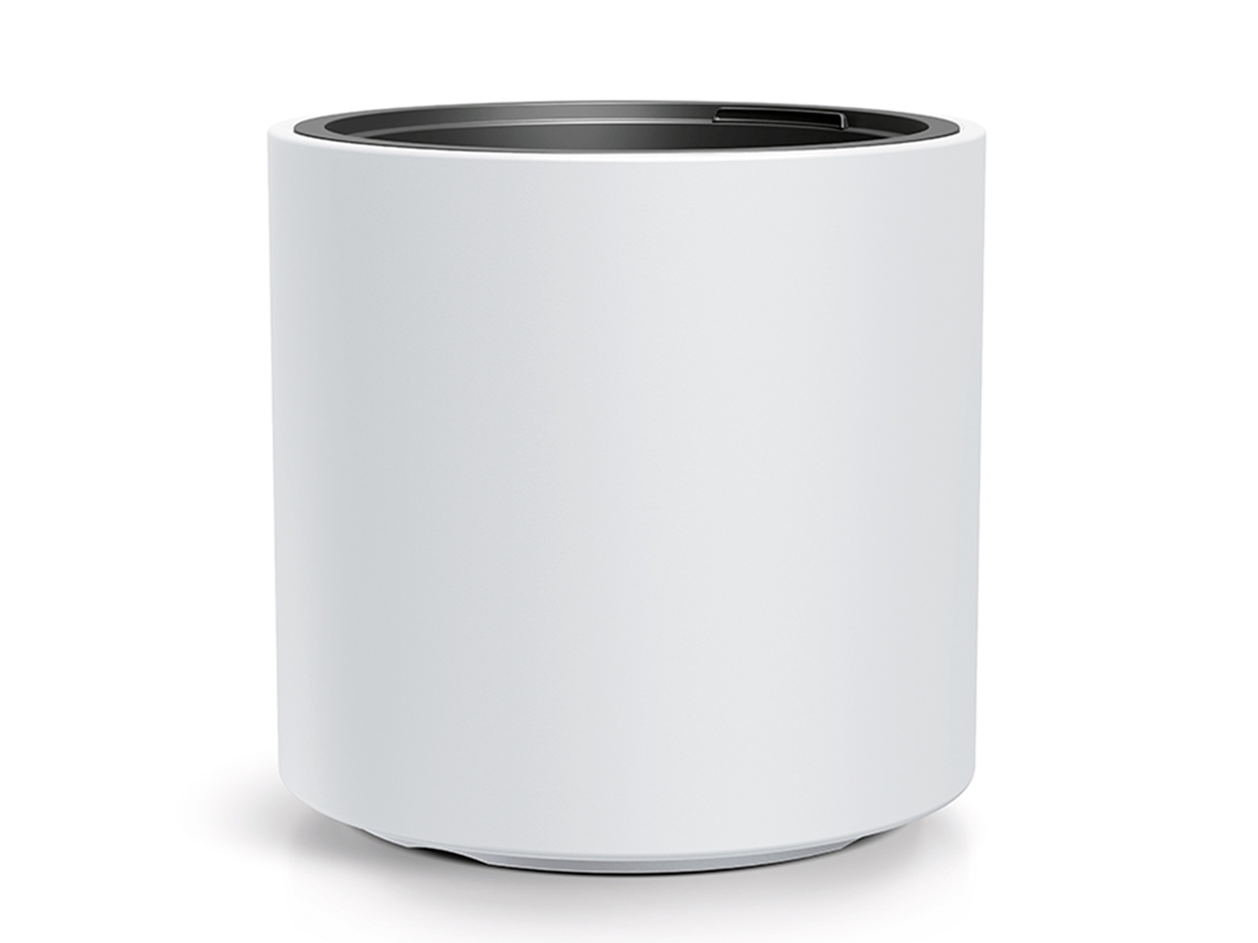 Vaso De Flores Branco Com Reservatório, Coleção Heos, 29,8 X 29,8 X 29 Cm