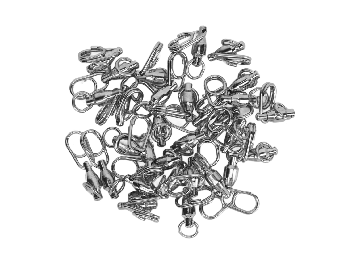 30 Anzóis Rotativos de Pesca Resistentes Inox Tipo 2