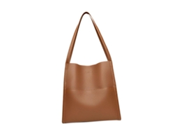 Bolso De Hombro De Cuero Para Mujer Con Gran Capacidad Estilo Elegante Para Comuting Khaki Caqui