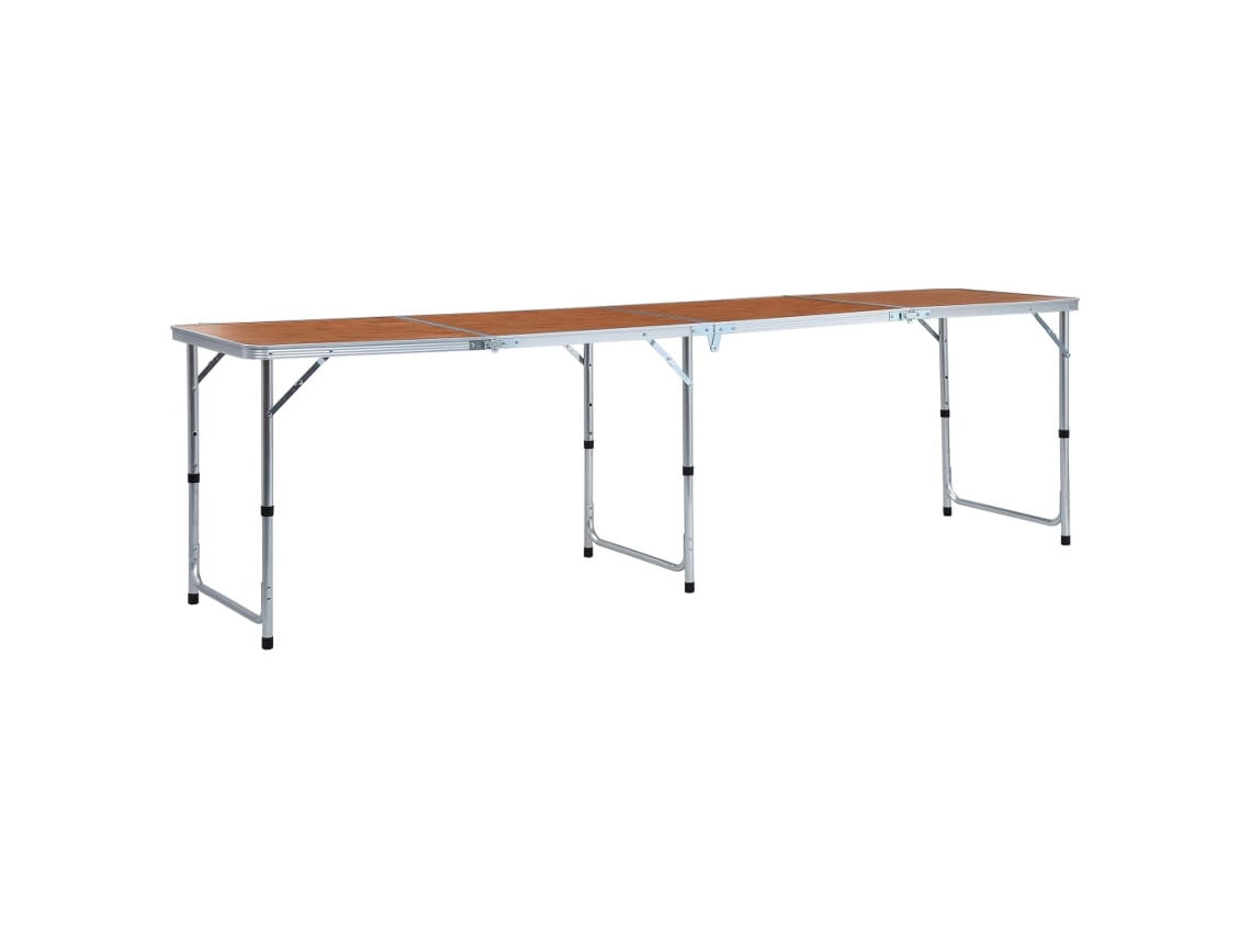 Folding Camping Table, Folding Camping Tables Vidaxl Marrom Alumínio (240 X 60 Cm)