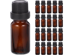 Conjunto De 20 Frascos De Vidro Âmbar De 10ml Para Óleos Essenciais.