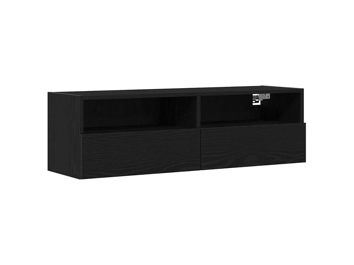 Armário de Tv de Parede Carvalho Preto 100x30x30 cm MAISON EXCLUSIVE