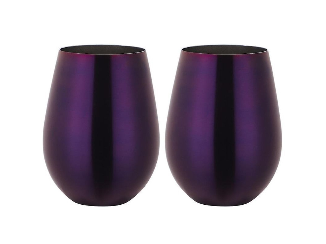 2026 vasos de Vinho Sem Pés de Aço Inoxidável, Copo Portátil Ao Ar Livre, Conjunto de 2 Vasos Metálicos Morado